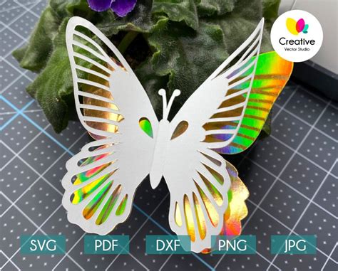 3D Butterfly SVG #5 Cutting Template - Creative Vector Studio