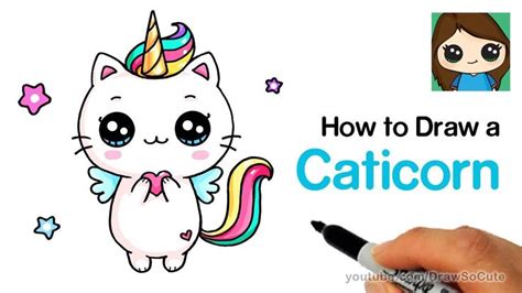 Video by Draw So Cute Follow along to learn how to draw a cute Caticorn ...