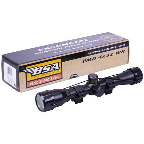 BSA EMD 4x32 Essential TELESCOPIC Air Gun Rifle SCOPE Sight + 11mm 3/8" Mounts