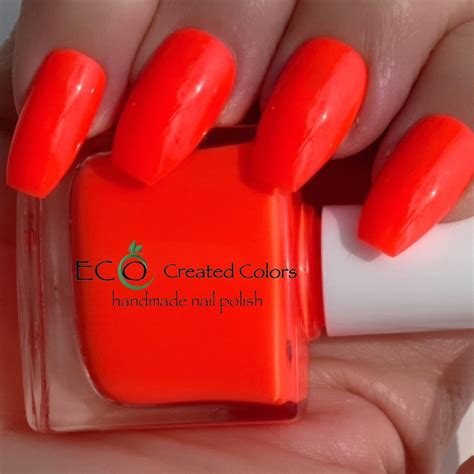 Sunset Orange Neon Polish, Bright Orange Nail Polish, Neon Orange ...