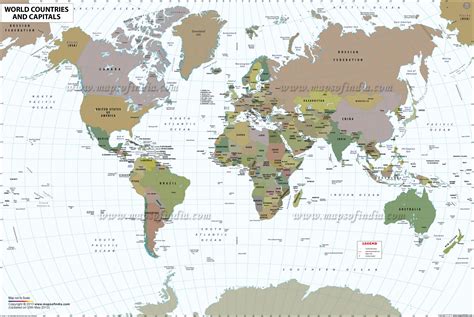 World Map with Countries Names and Capitals | World map with countries ...