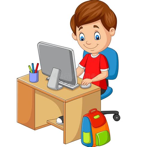 Cartoon Kid Personal Computer Stock Illustrations – 177 Cartoon Kid ...