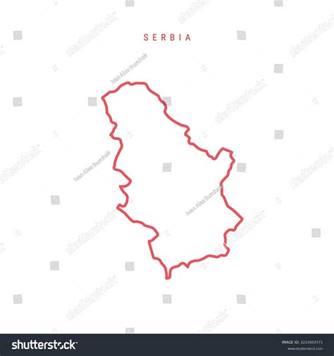 Serbia Outline Map Serbian Red Border Stock Illustration 2222602571 ...