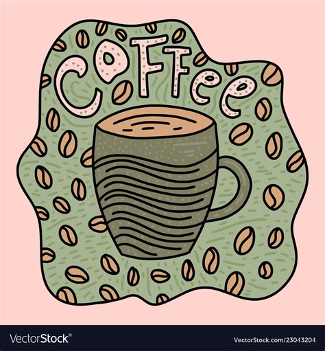 Doodle coffee cup Royalty Free Vector Image - VectorStock