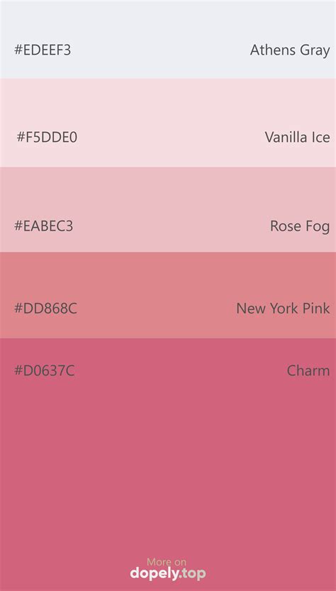 Color Palette inspiration in Tint of Pink | Color palette pink, Hex ...