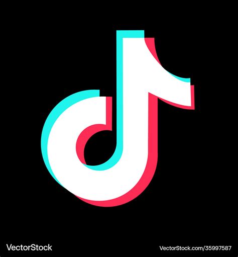 Tiktok logo on black background Royalty Free Vector Image