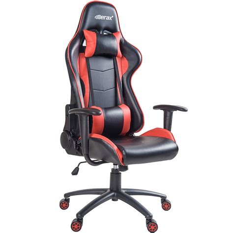 Video Gaming Chairs for Adults, High Back Computer Gamer with Arm, PU Leather Swivel Desk Office ...