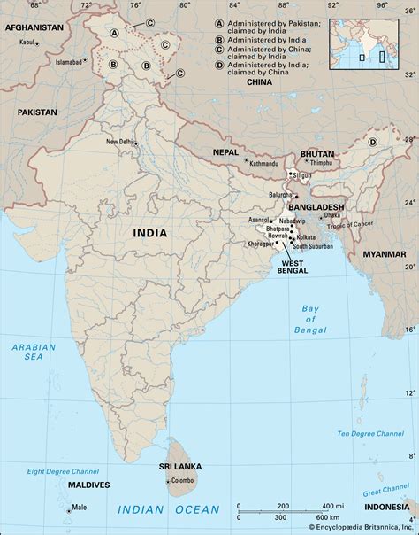 India Map With West Bengal - 2024 Winter Weather Predictions