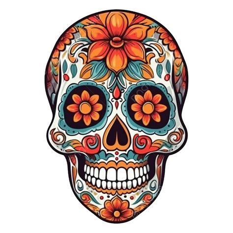 Mexican Day Of The Dead Skull Orange Pattern, Mexican Day Of The Dead, Skull, Day Of The Dead ...