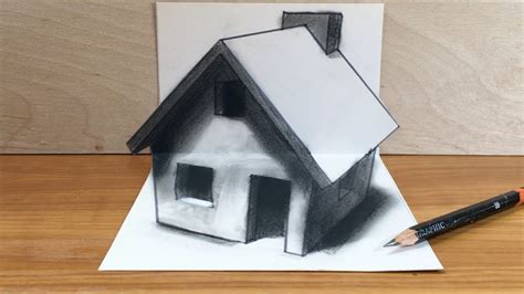 How To Make A 3d House Drawing Draw House Step Houses Drawings Sketch Beautiful Dream Drawing ...