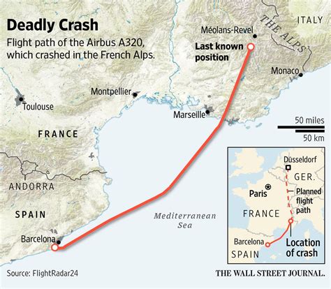 Map of Germanwings Flight 9525 path | WSJ Graphics | Scoopnest