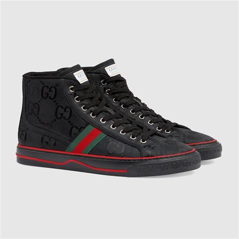 Men's Gucci Off The Grid High Top Sneaker In Black GG ECONYL® | GUCCI® US