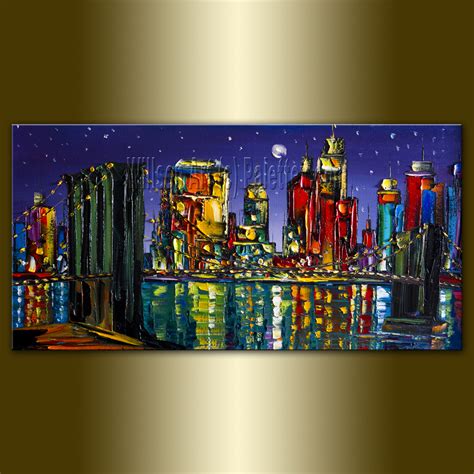 Cityscape Giclee Canvas Print Modern Art from Original Oil Painting by Willson Lau – Giclee ...