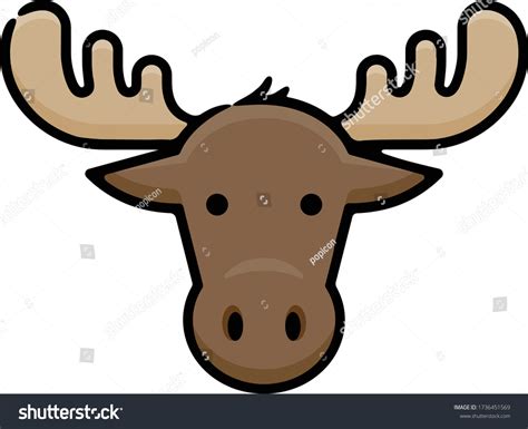 Moose Head Hand Drawn Icon Stock Vector (Royalty Free) 1736451569 ...