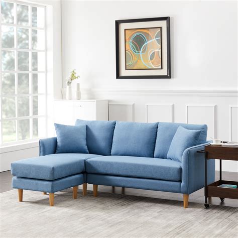 uhomepro Convertible Sectional Sofa Couch, 74"W L-Shaped Couch with Modern Polyester Fabric for ...