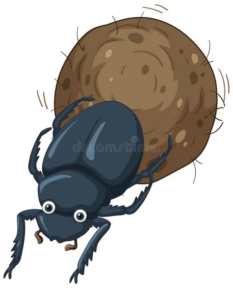 A Dung Beetle Cartoon Character Stock Vector - Illustration of creepy, animal: 243505950