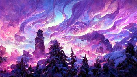 Winter Forest. Realistic Style. Video Game S Digital CG Artwork, Concept Illustration, Realistic ...