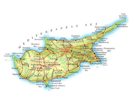 Physical Map Of Cyprus Ezilon Maps - Bank2home.com