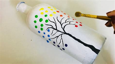 Bottle Art | How To Draw a Rainbow Tree - YouTube