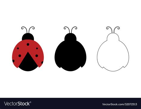 Coccinellidae ladybug beetles silhouette Vector Image