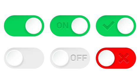 Vector illustration of on and off slider button. Suitable for design element of app user ...