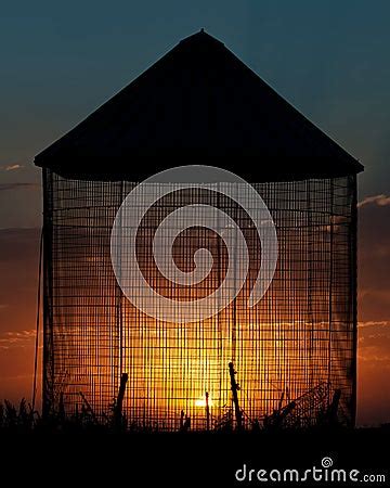 Grain Bin Sunset Silhouette Royalty Free Stock Photography - Image: 38262647