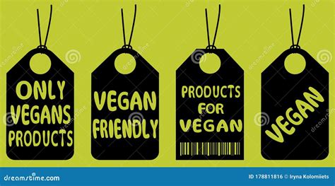 Vegan Tags. Set of Vegans Badges. Eco, Organic Food Labels. Collection ...