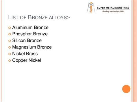 Types of bronze alloys