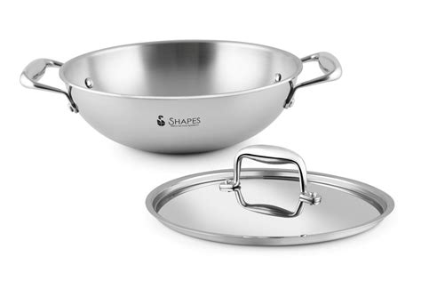 Wok With Lid Stainless Steel Mirror Finish at best price in Sonipat