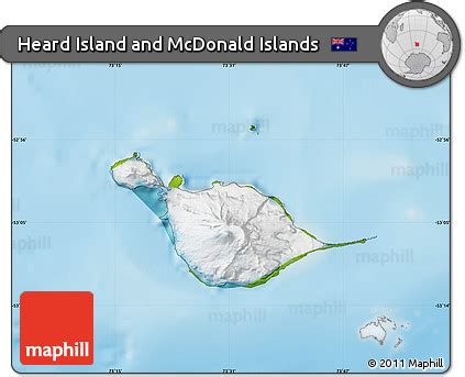 Free Satellite Map of Heard Island and McDonald Islands, physical outside