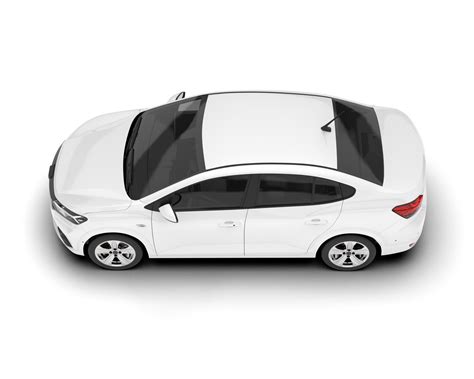 White city car isolated on transparent background. 3d rendering ...