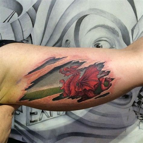 Welsh Dragon Tear Tattoo