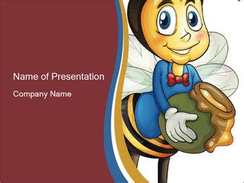 Cartoon Bee Illustration PowerPoint Template, Backgrounds & Google Slides - ID 0000031816 ...