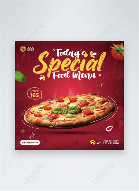 Special pizza menu social media post template image_picture free ...