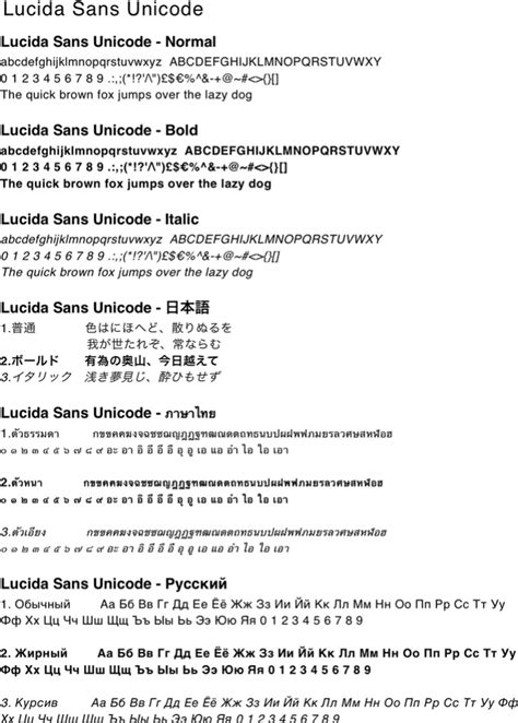 Lucida Sans Unicode font