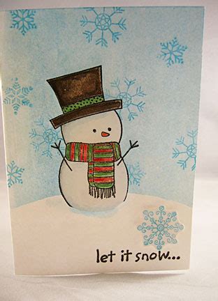 Snowman Christmas Cards - Snowflakes - Let It Snow!