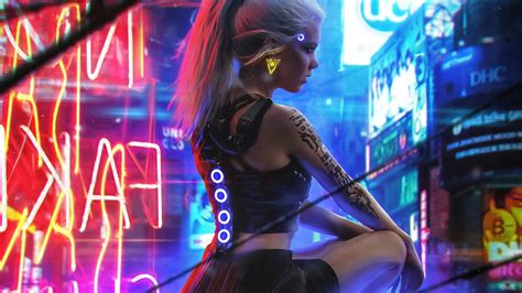 2560x1440 Cyberpunk Neon Girl 4k 1440P Resolution ,HD 4k Wallpapers,Images,Backgrounds,Photos ...