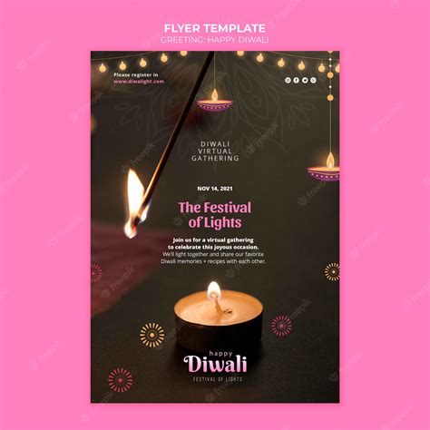 Free PSD | Happy diwali celebration flyer template