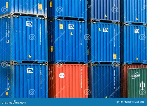 Tianjin China - on Jul 04, 2016:Scene of Tianjin Port Container Freight Terminal Editorial Image ...