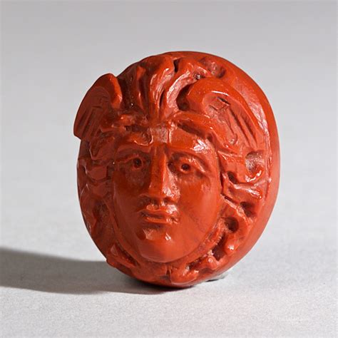 Antique Jasper Medusa Stone Carving - Manhattan Art and Antiques Center