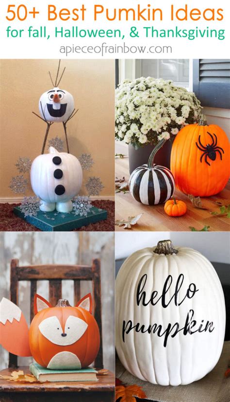 50 Amazing No Carve Pumpkin Decorating Ideas for Fall & Halloween - A Piece Of Rainbow