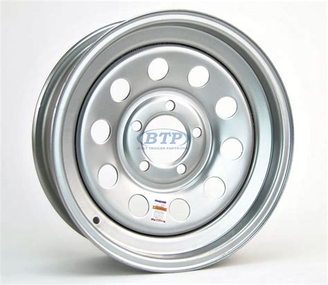 Trailer Wheel 15 inch Silver Modular Steel 5 Lug Rim 5 on 4 1/2