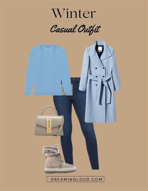 Chic Winter Outfit- Light Blue Sweater and Coat - Dreaming Loud