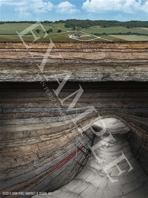 Salt Dome Geologic Cutaway Diagram Illustration