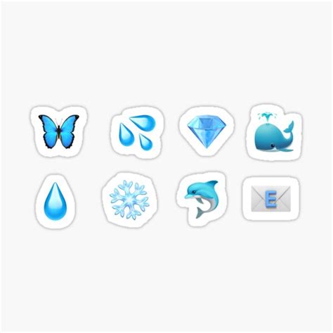 "Blue emoji pack" Sticker for Sale by vaporeon777 | Redbubble