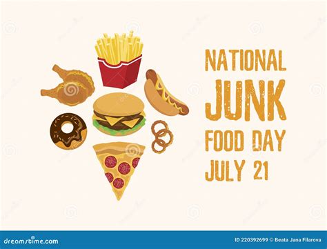 National Junk Food Day Vector Stock Vector - Illustration of fried, design: 220392699