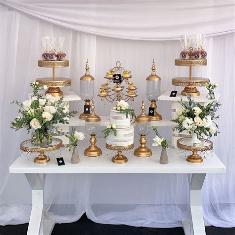 Wedding Cake Table Gold Decorations