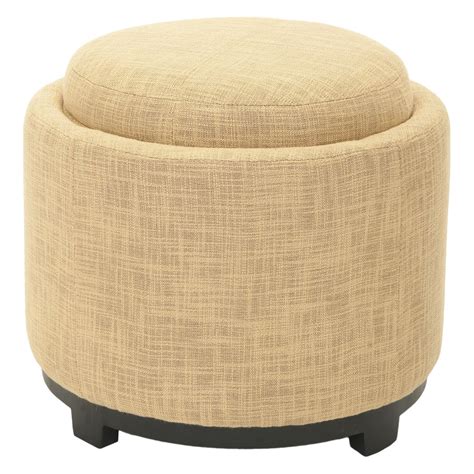 Safavieh Chelsea Round Tray Ottoman | Round storage ottoman, Storage ottoman, Tray ottoman