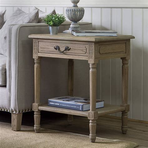 Weathered Oak Side Table | Blenheim Weathered Oak Rectangular Table