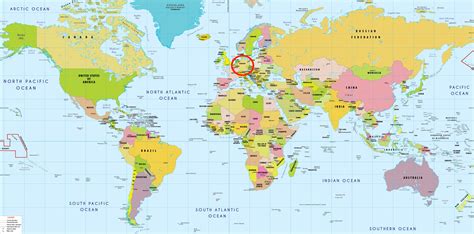 Germany on world map - Germany map in world map (Western Europe - Europe)